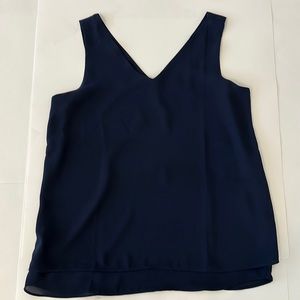 Ann Taylor navy blue sleeveless shell top!
